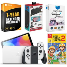 Game Consoles Nintendo Switch White Oled Console with Mario Maker 2