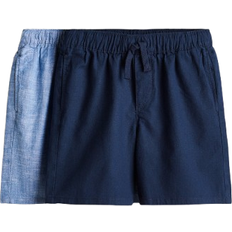 Linne Byxor H&M Linen Blend Shorts - Navy Blue/Blue Melange (1276405002)