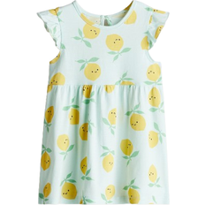 H&M Mönstrad Bomullsklänning - Ljusturkos/Citroner