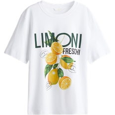 H&M Printed T-shirt - White/Lemons