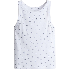 Cotton Tank Tops Children's Clothing H&M Ribbed Cotton Tank Top - White/Floral (1277134006)