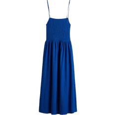 H&M Smocked Strappy Dress - Bright Blue