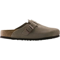 Sko Birkenstock Boston Soft Footbed Suede Leather - Taupe