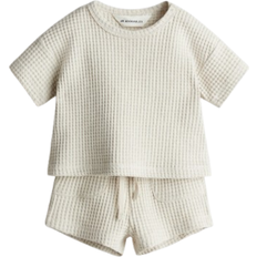 H&M Baby Waffled Cotton Set - Light Beige (1275157001)