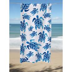 Shein Mandala Pattern Beach 1pc Bath Towel White, Blue (140x70cm)