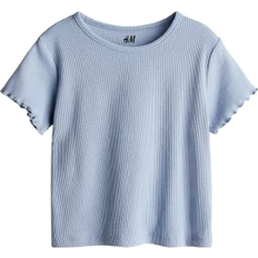 Shirts Children's Clothing H&M Ribbed Jersey Shirt - Light Blue (1218038007)