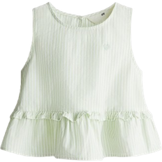 Blouses & Tunics Children's Clothing H&M Girls Green Cotton Peplum Top - Green
