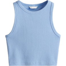 H&M Cropped Vest Top - Light Blue