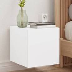 White Wall Cabinets Berkfield Home TV Cabinets with LED Lights 2 pcs 30.5 x 35 x 30 cm Wall Cabinet