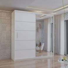 Sliding Wardrobes 4u Modern with Mirror and LED Light 120 cm x 217 cm Wardrobe
