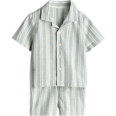 H&M Printed Cotton Set 2-piece - Green/Striped (1275670002)