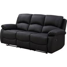 Leather Sofas Milano Black Sofa 193cm 3 Seater