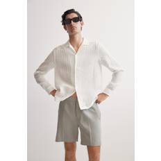 H&M Støvet Grøn Shorts I Hørblanding - Regular Fit