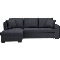 Xora Corner Sofa In Woven Dark Grey Sofa 238cm 3 Seater