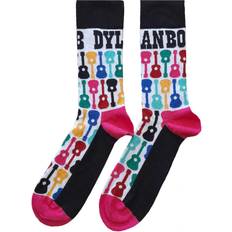 Bob Dylan Unisex Adult Guitar Ankle Socks - Black/Pink