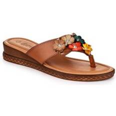 Pavers Shoes Pavers Embellished Toe-Post Sandals - Tan Multi