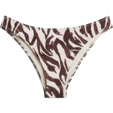 H&M Cheeky Bikini Bottoms - Light Beige/Zebra Print