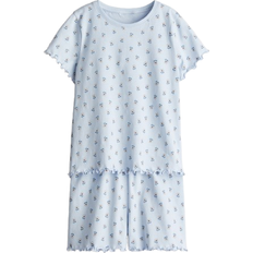 H&M Cotton Pyjamas - Light Blue/Floral (1129260024)