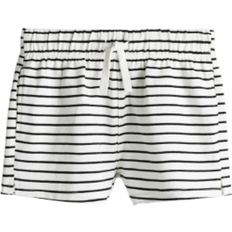 H&M Cotton Jersey Shorts - Hvid/Sortstribet (1276620005)