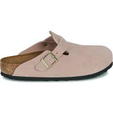 Birkenstock Pink Outdoor Slippers Birkenstock Boston Suede Leather - Light Rose