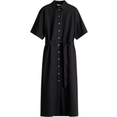H&M Linen Blend Shirt Dress - Black