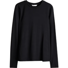 H&M A long-sleeved Microfiber Top - Black