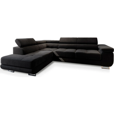 Masseno Ecksofa Schwarz Sofa 275cm 5-Sitzer