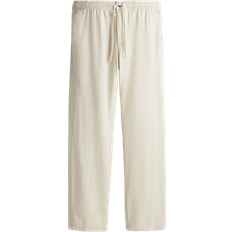 Herr - Linnebyxor H&M Regular Fit Linen Blend Trousers - Cream
