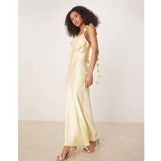 Gina Gina Tricot Satin Cowl Neck Dress - Lemon Yellow