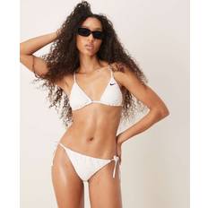 Nike White Swimwear Nike Terry Triangle Bikini Top - White
