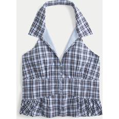 Checkered Blouses Hollister Collared Halter Blouse