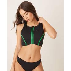 Calvin Klein Bikinis on sale Calvin Klein Racerback Bikini Top - Black/Green