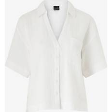 Dam - Korta ärmar Skjortor Gina Tricot Skjorta Gauze Short Sleeve Shirt - Vit