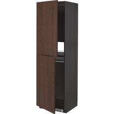 Kitchen Tall Cabinets IKEA Metod Højskab Til Køl Frys - Sort/Sinarp Brun
