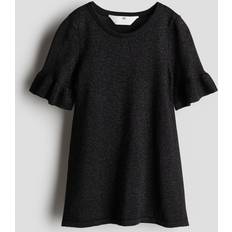 H&M Girls Black Shimmering Knit Dress - Black