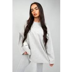 One Size Jumpers iKrush Remi Oversized Long Sleeve Sweatshirt Top - Grey