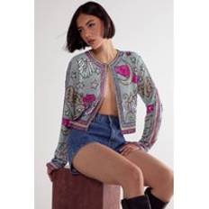 Sequins Outerwear Nasty Gal Celestial Placement Beaded Jacket - Turquoise