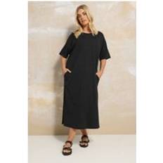 Yours Oversized Pocket Detail Midi Dress - Black