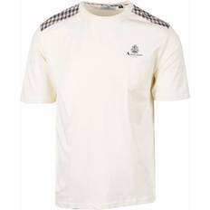 Aquascutum T-shirts Aquascutum Mens Old White Check T-Shirt - White