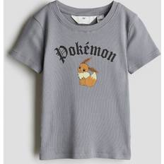 Children's Clothing H&M Girls Grey Printed T-shirt - Grey
