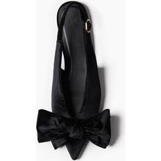 Velour Heels & Pumps H&M Bow Detail Velour Slingbacks - Black