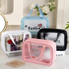Waterproof Cosmetic Bags Shein Women's Classic Fashion Printed Makeup Bag - Transparent
