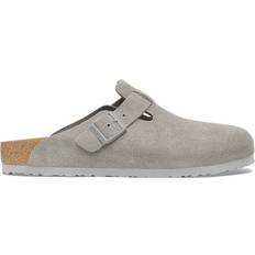 Birkenstock Slip-On Outdoor Slippers Birkenstock Boston Suede Leather - Stone Coin
