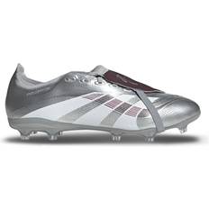 Adidas Recycled Materials Football Shoes adidas Predator League JB Fold-Over Tongue FG/MG - Silver Metallic/Legacy Burgundy/Maroon