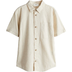 H&M Linen Blend Shirt - Light Beige (1274120001)