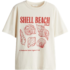 H&M Dam T-shirts H&M Printed T-shirt - Beige