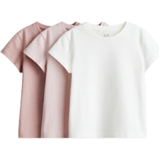 H&M Girls 3-Pack Cotton Tops - Pink