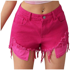 Shein Ripped Raw Hem Denim Shorts for Teen Girls