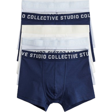 Vita Boxershorts H&M 5-Pack Trunks - Ljusblå/Marinblå