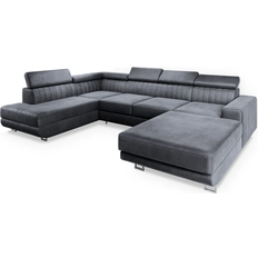 Ecksofa Sofas Masseno Siena L-S Moderne Eckcouch Schlaffunktion Grau Sofa 335cm 5 Seater